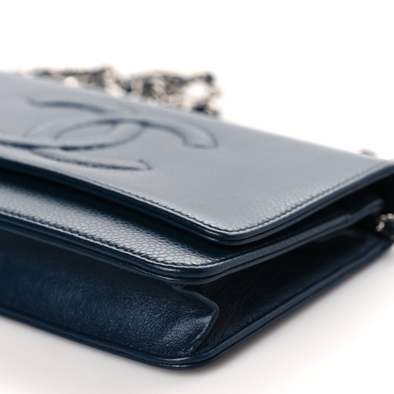 Chanel Caviar Timeless CC Wallet on Chain WOC Navy Blue 10 of 10