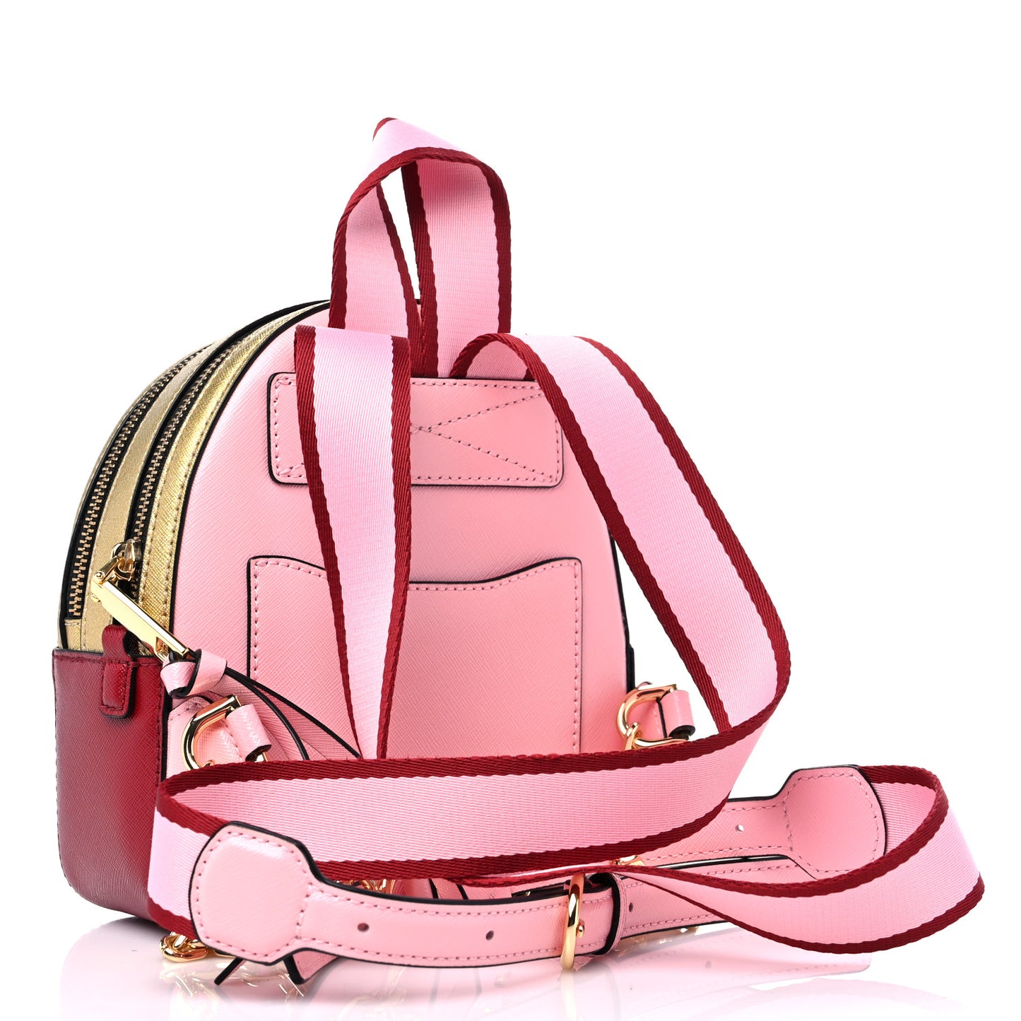 Saffiano Mini Snapshot Backpack Pink Multicolor