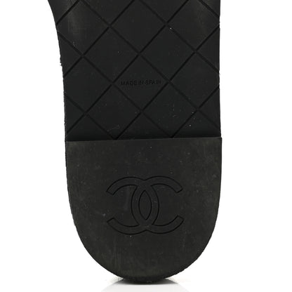 Chanel Crumpled Lambskin Cap Toe Chain CC Turnlock Mary Jane Flats 40 White Black 8 of 12