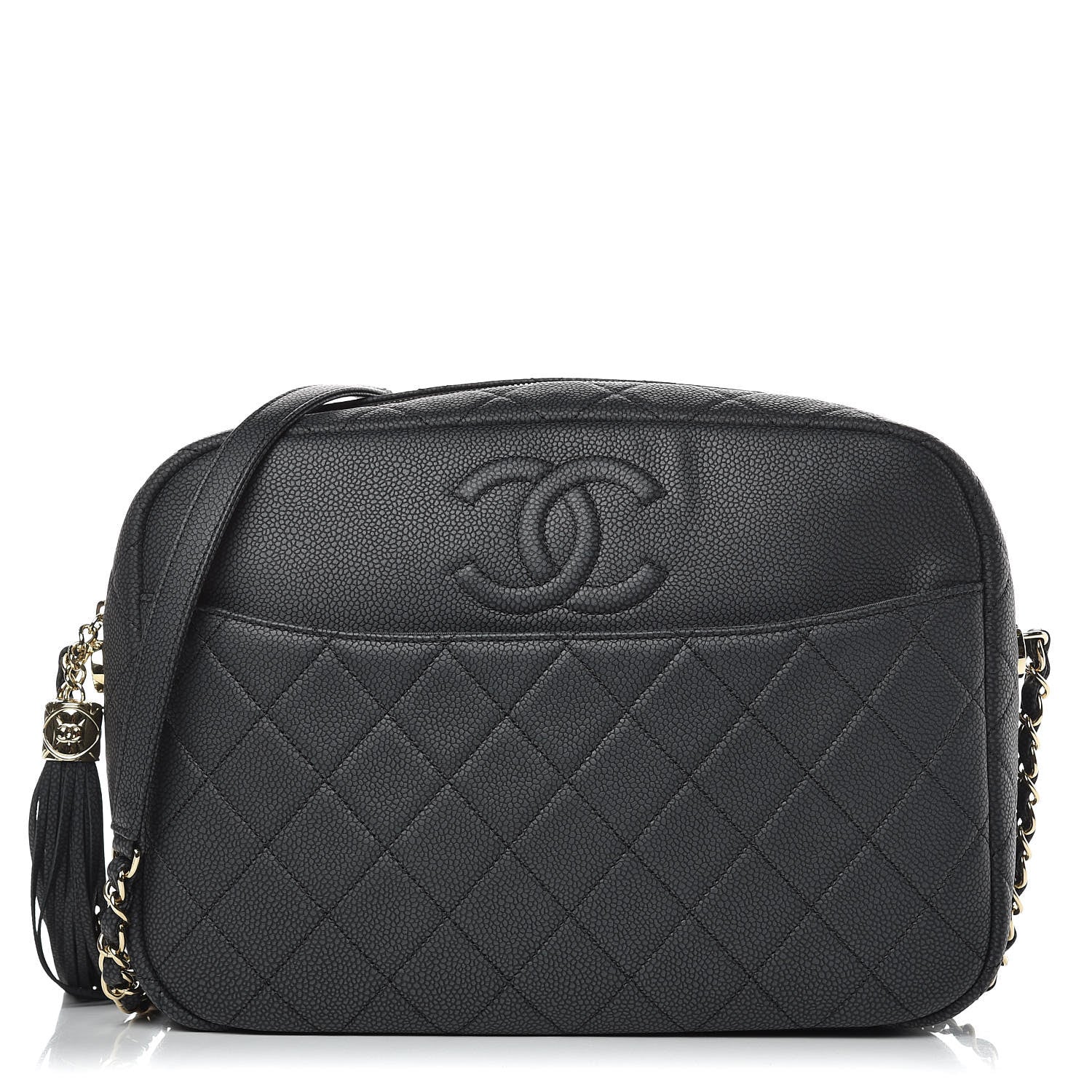 Chanel Caviar Quilted Large Coco Tassel Camera Case Black 1 of 9