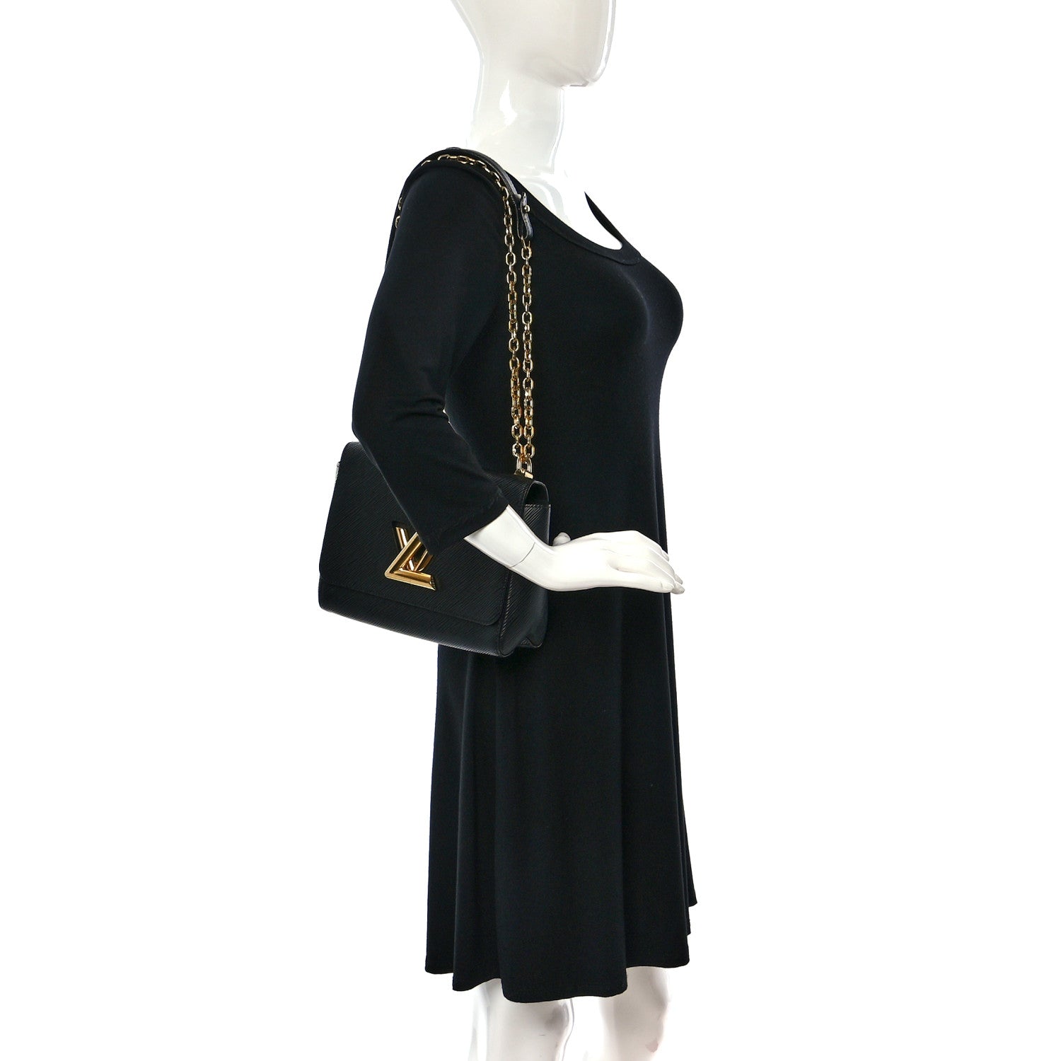 Louis Vuitton Epi Twist Shoulder Bag MM Black 2 of 10