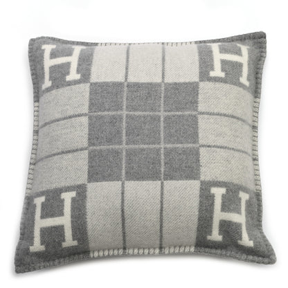 Hermes Wool Cashmere Avalon III Pillow PM Ecru Gris Clair 1 of 3