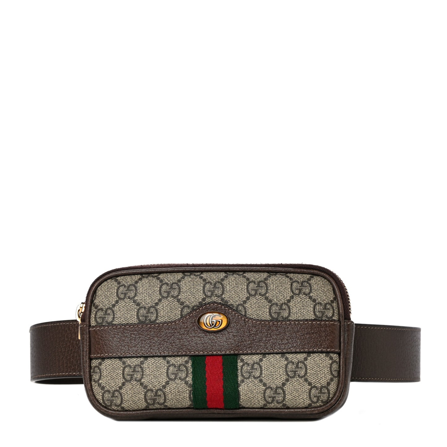 GG Supreme Monogram Ophidia Belted iPhone Case 85 34 Dark Brown