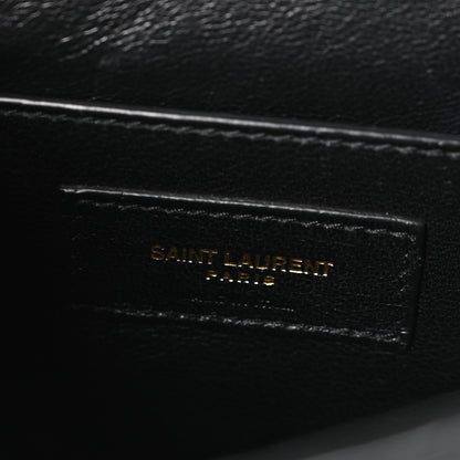 Saint Laurent Patent Matelasse Monogram Large Vicky Chain Bag Black 5 of 9