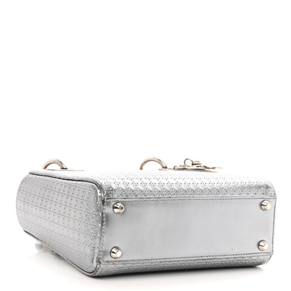 Christian Dior Metallic Patent Micro-Cannage Mini Lady Dior Silver 4 of 11