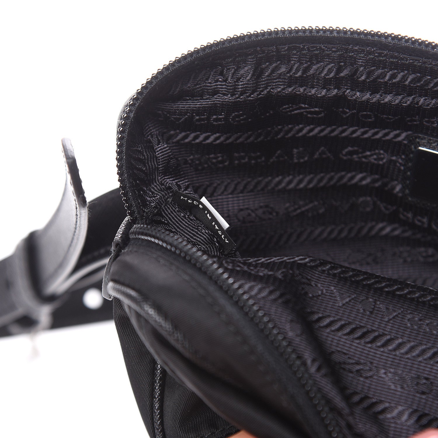 Prada Tessuto Nylon Saffiano Belt Bag Black 7 of 7