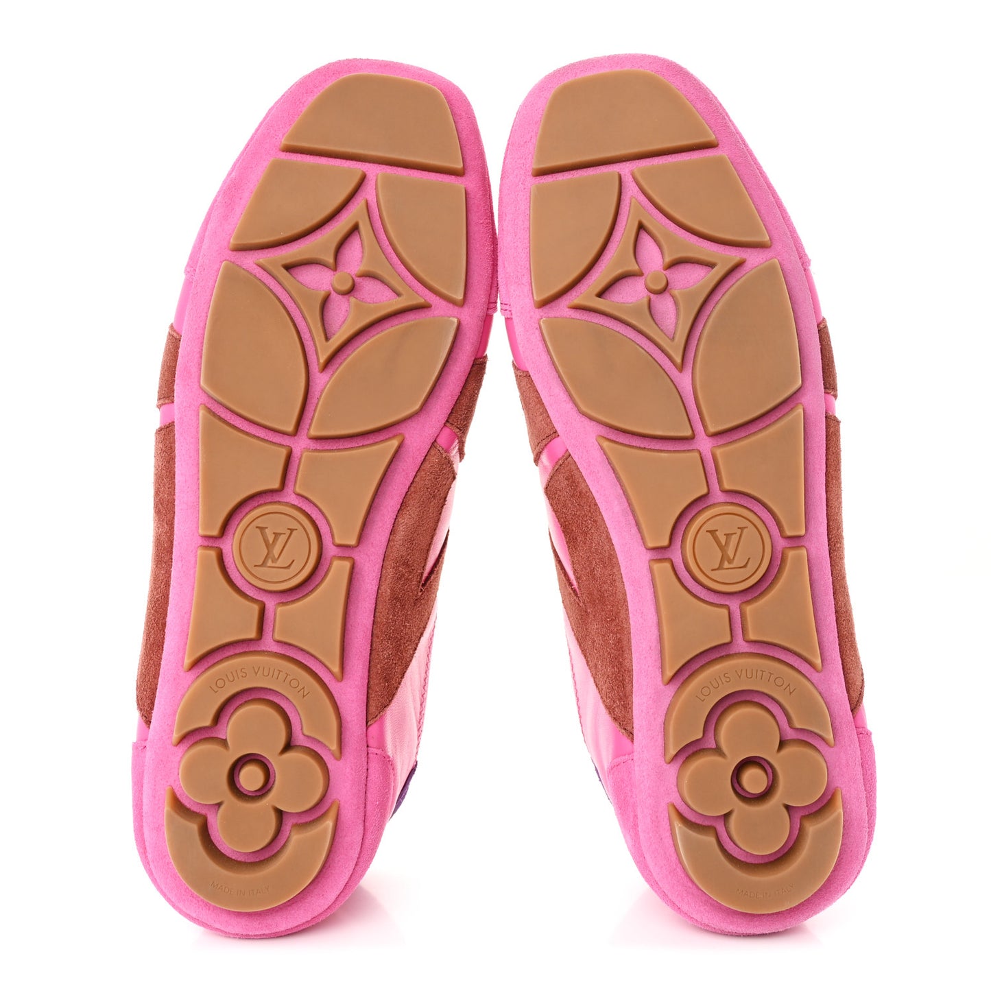 Suede Calfskin LV Sneakerina Sneakers 38 Fuchsia Pink