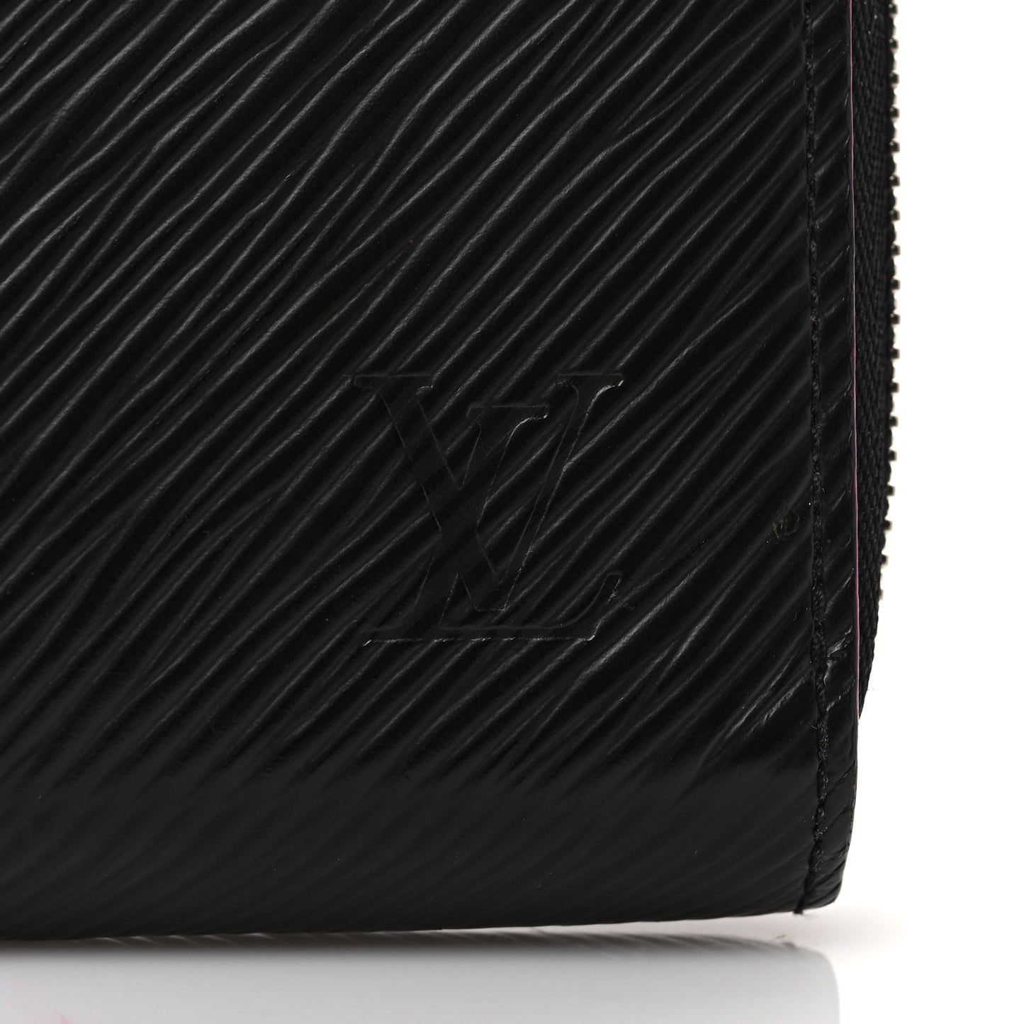 Epi Zippy Wallet Black Hot Pink