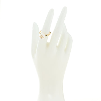 Louis Vuitton 18K Yellow Gold Diamond White Agate Idylle Blossom Ring 53 6.25 2 of 6