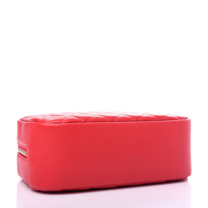 Chanel Caviar Quilted Medium Curvy Pouch Cosmetic Case Red 4 of 8