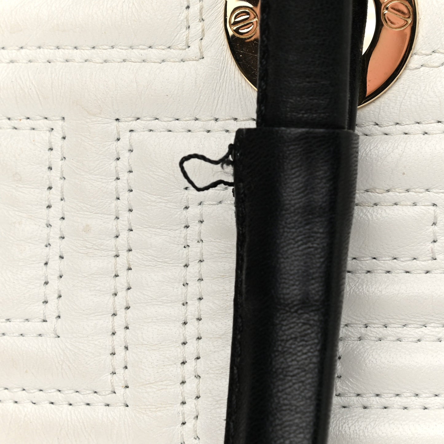 Calfskin Palazzo Embroidered Medusa Tote White