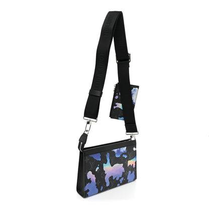 Louis Vuitton Monogram Eclipse Sunrise Room With A View Gaston Wearable Wallet Blue Purple 2 of 13