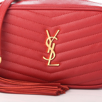 Saint Laurent Grain De Poudre Matelasse Monogram Mini Lou Camera Bag Eros Red 7 of 9