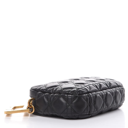 Christian Dior Lambskin Cannage DiorQuake Pouch Black 4 of 9