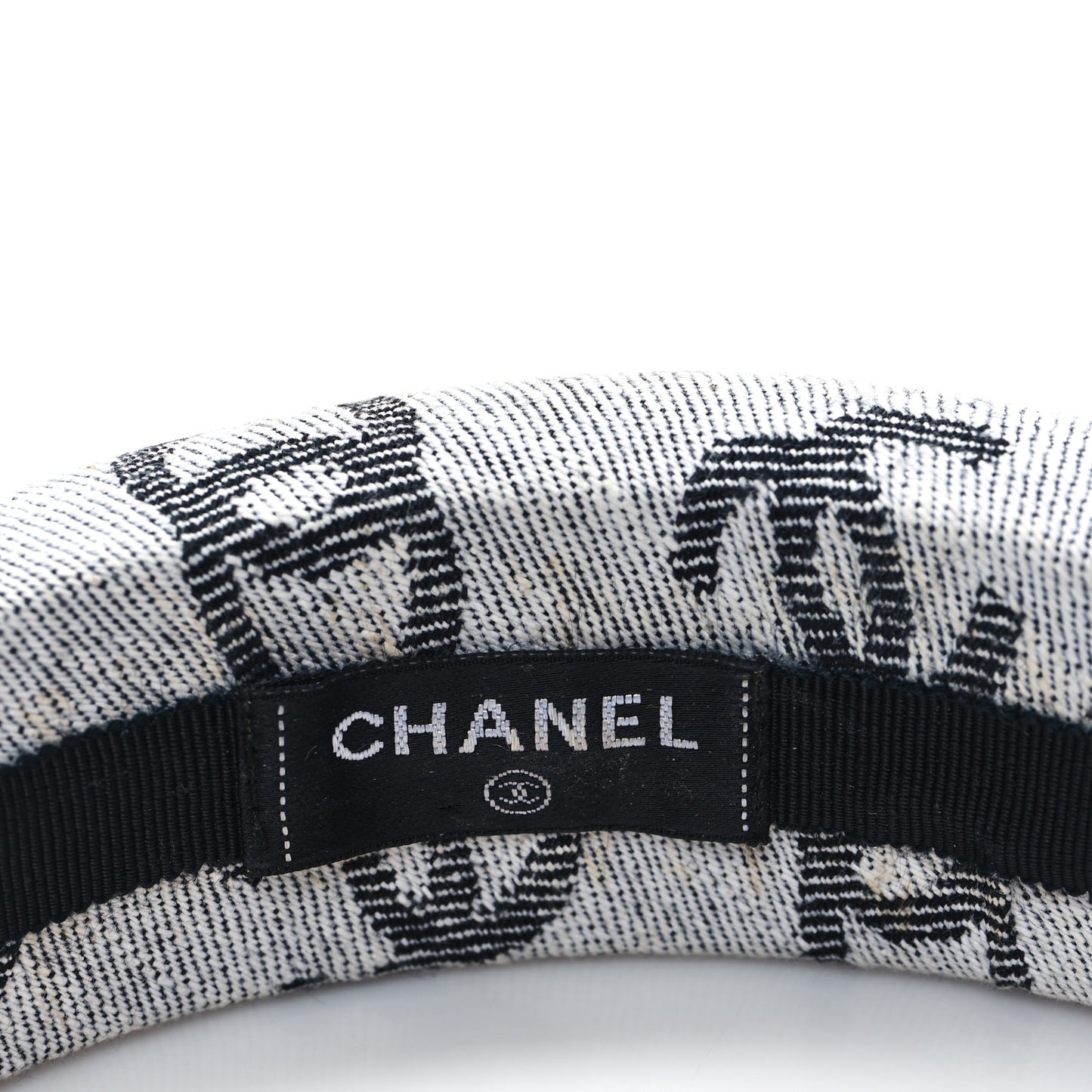 Denim CC Headband White Black