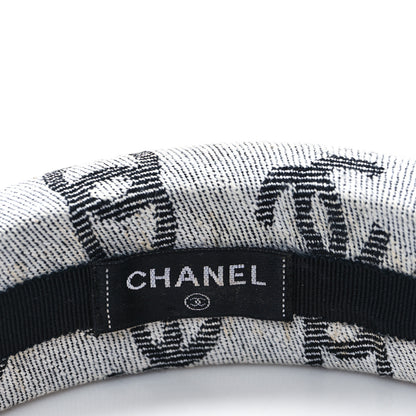 Chanel Denim CC Headband White Black 4 of 4