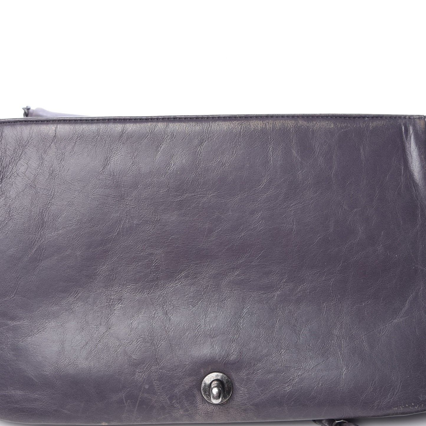 Calfskin Quilted Large CC Enchained Accordion Flap Grey