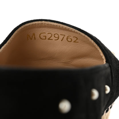 Chanel Suede Pearl CC Espadrilles 39 Black 8 of 10