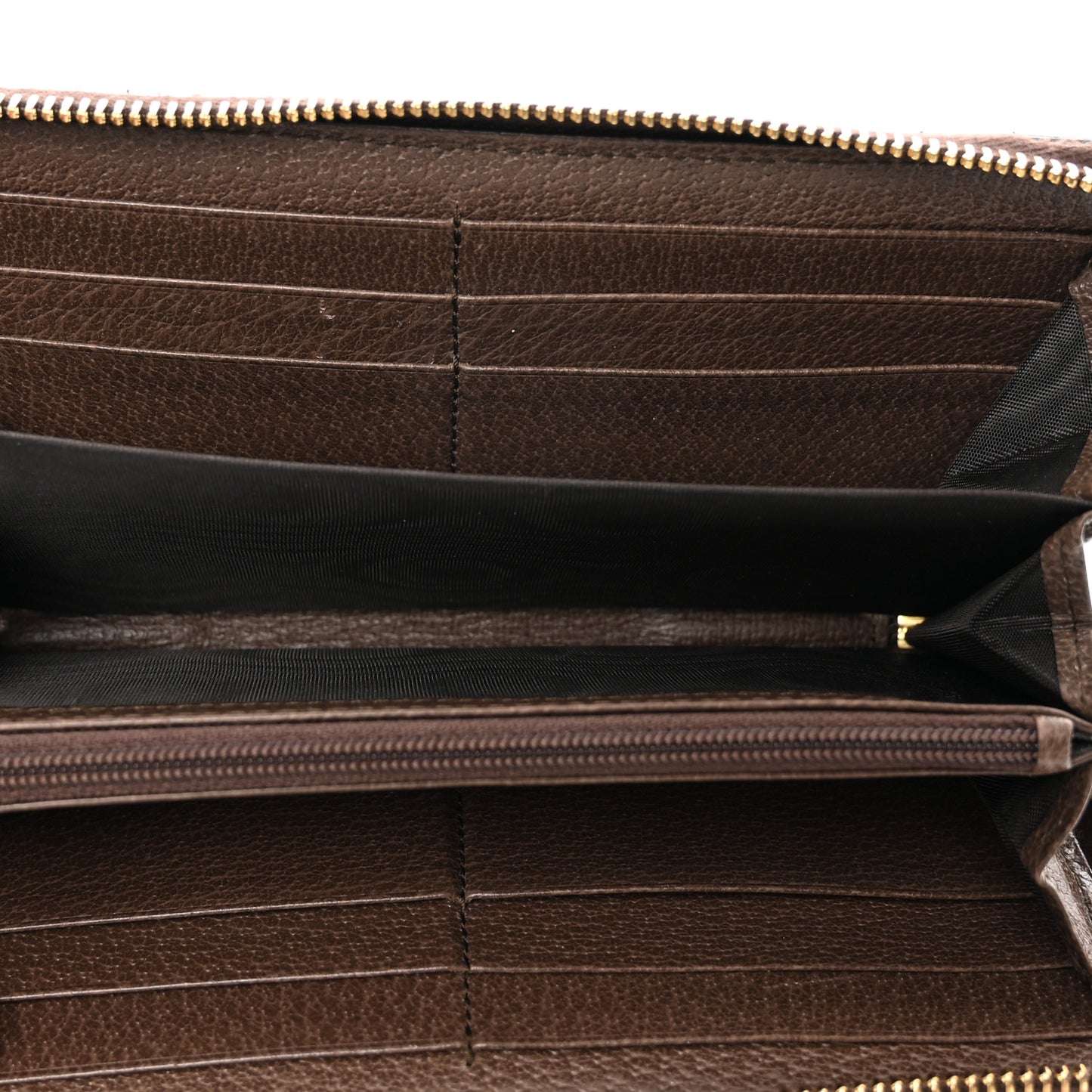GG Supreme Monogram Web Ophidia Zip Around Wallet Brown