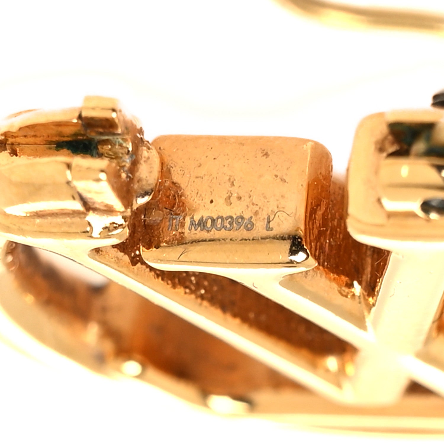 Louis Vuitton Metal Small Louise Hoop Earrings Gold 4 of 4