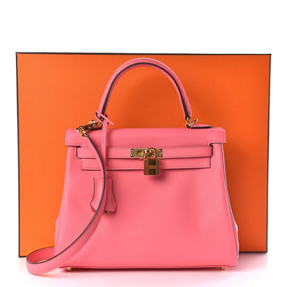 Hermes Swift Kelly Retourne 25 Rose Lipstick 37 of 37