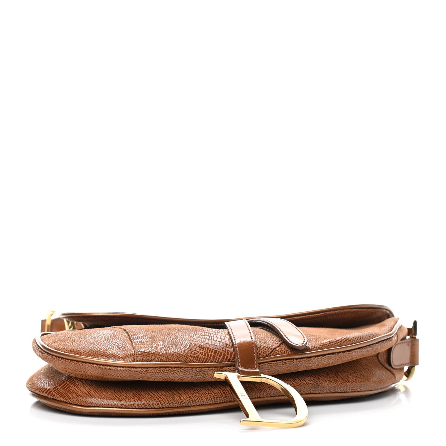 Christian Dior Lizard Saddle Bag Brown 4 of 9