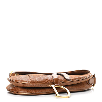 Christian Dior Lizard Saddle Bag Brown 4 of 9