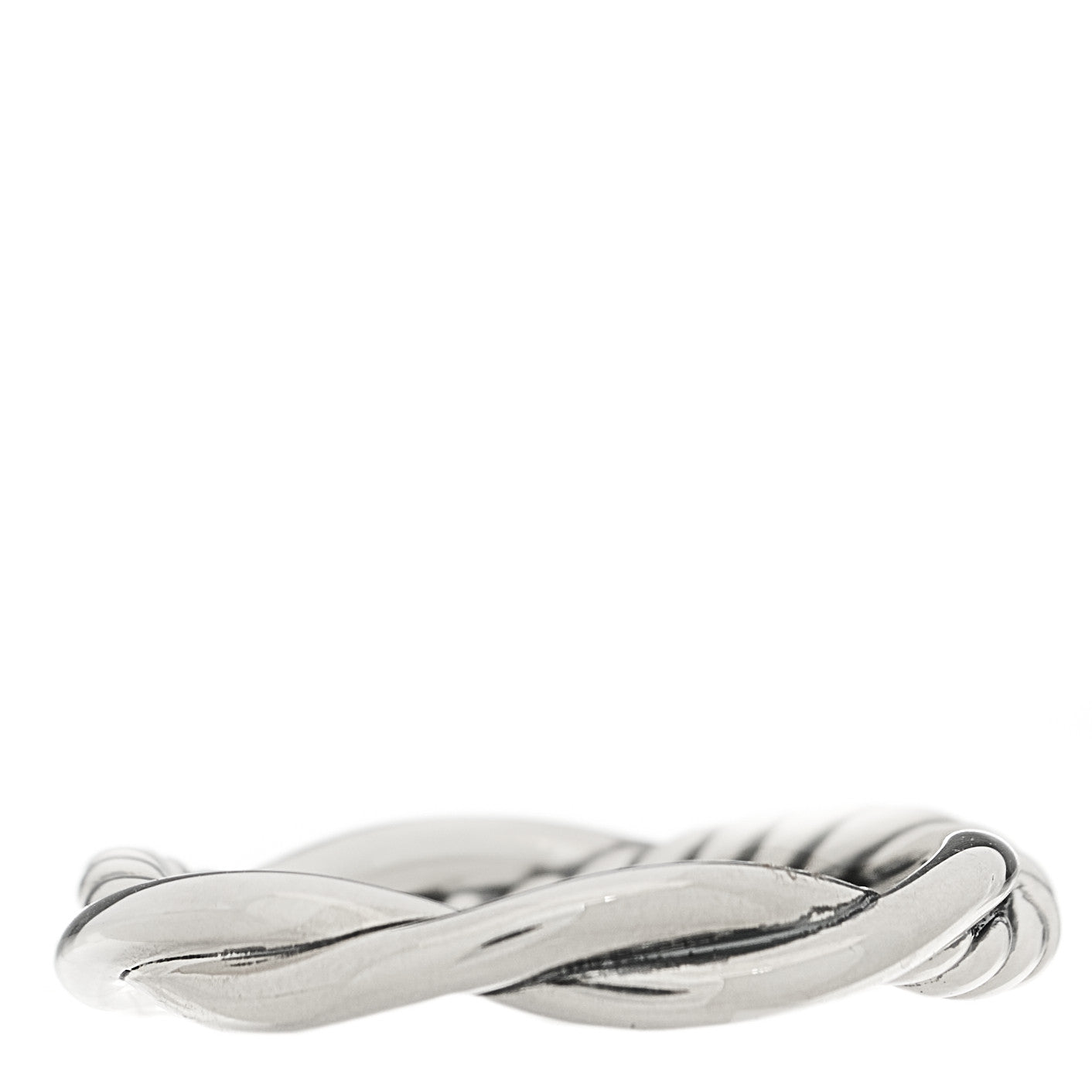 David Yurman Sterling Silver 14K Yellow Gold Petite Infinity Band Ring 54 7 1 of 4
