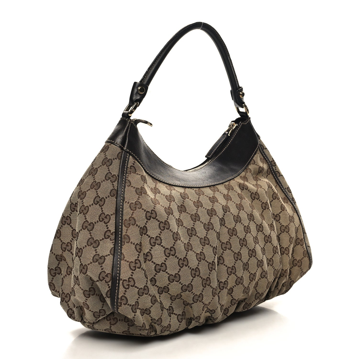Gucci Monogram Large D Gold Hobo Dark Brown 3 of 12