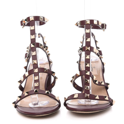 Valentino Garavani Calfskin Rockstud 60mm City Sandals 37.5 Rubin 2 of 7