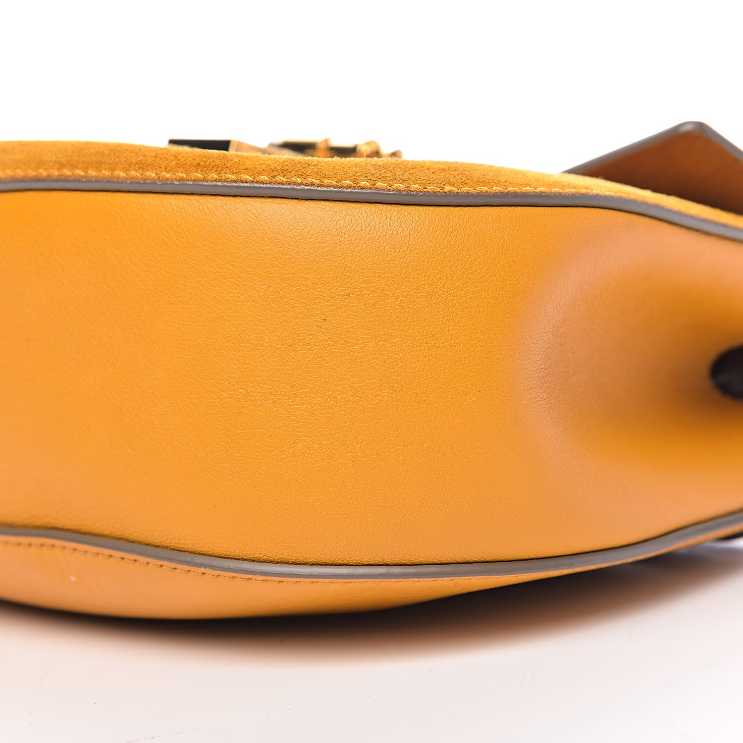 Chloe Suede Smooth Calfskin Drew Shoulder Bag Dark Ochre 11 of 12