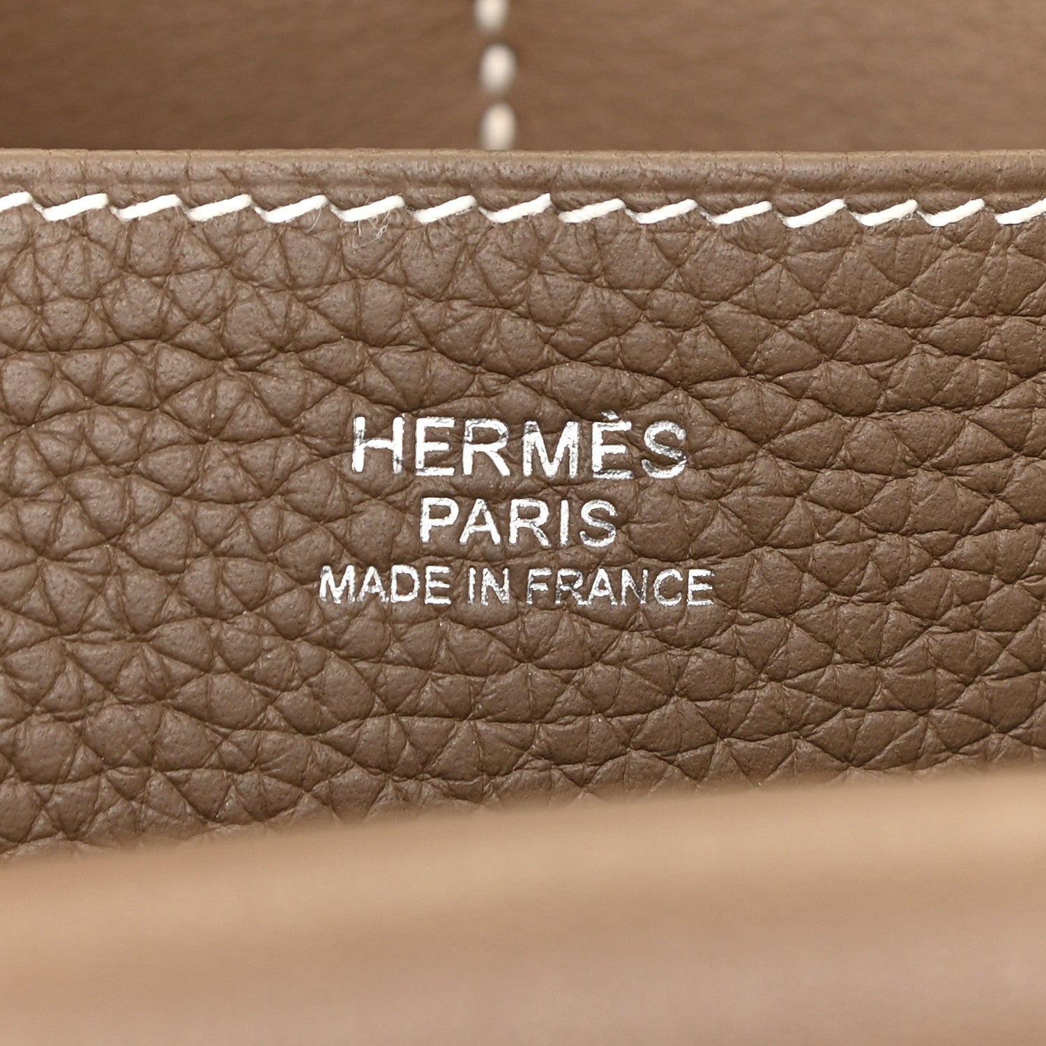 Hermes Taurillon Clemence Halzan 31 GM Etoupe 6 of 15