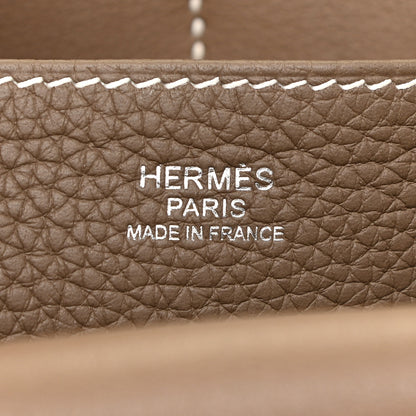 Hermes Taurillon Clemence Halzan 31 GM Etoupe 6 of 15