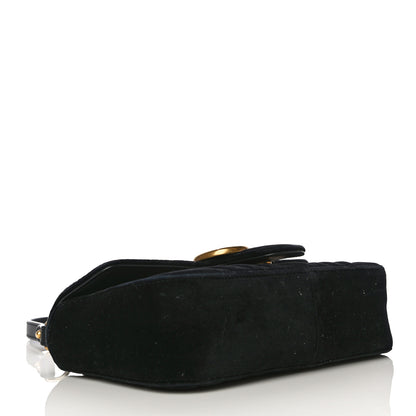 Gucci Velvet Matelasse Mini GG Marmont Shoulder Bag Black 4 of 23