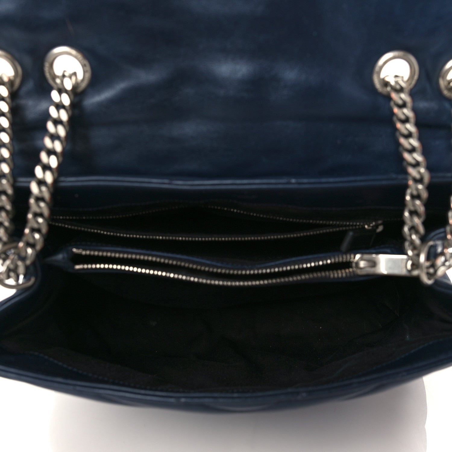 Saint Laurent Calfskin Y Quilted Monogram Medium Loulou Chain Satchel Medium Blue 5 of 12