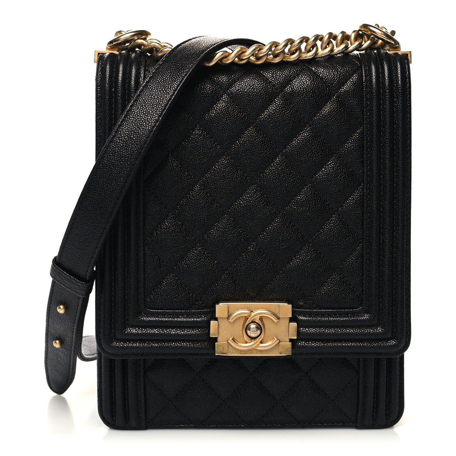 Chanel Caviar Quilted North South Boy Flap Black 1 of 11