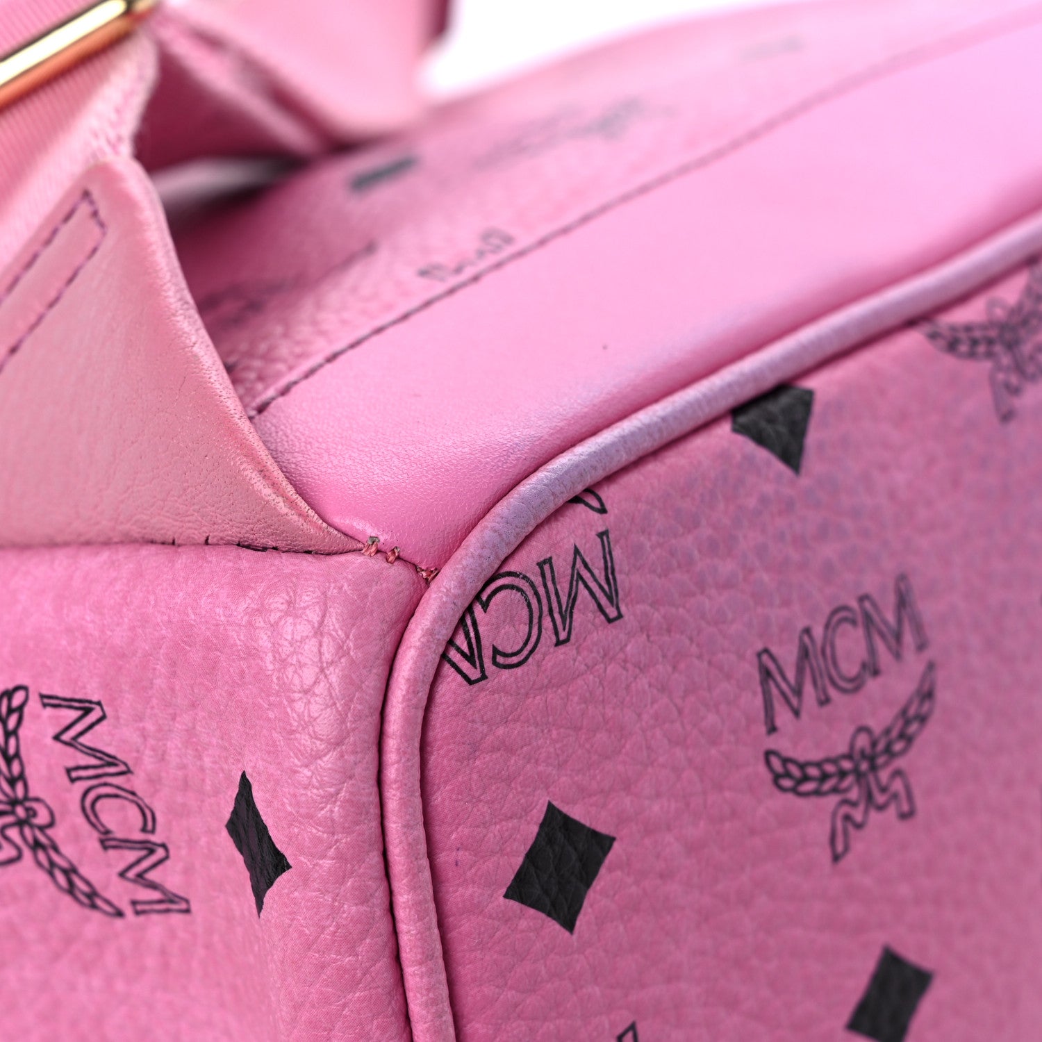 MCM Visetos Small Side Stud Stark Backpack Pink 8 of 19