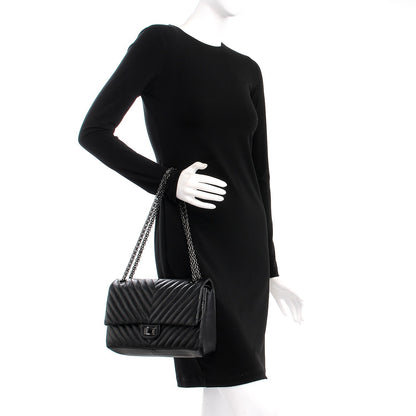 Chanel Aged Calfskin Chevron Quilted 2.55 Reissue 226 So Black 3 of 9