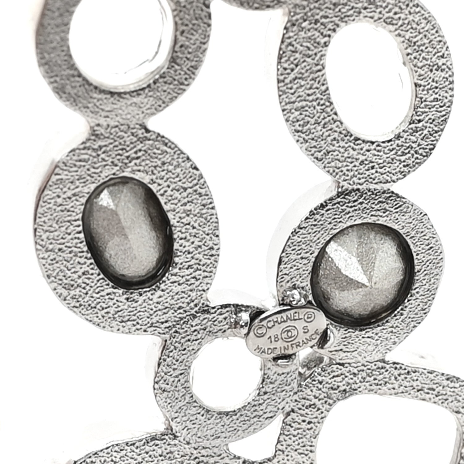 Chanel Crystal Baguette CC Brooch Silver 3 of 3