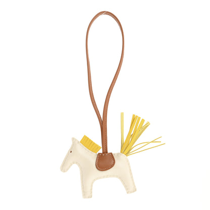 Hermes Milo Lambskin Grigri Rodeo Horse Bag Charm PM Craie Gold Jaune De Naples 1 of 6