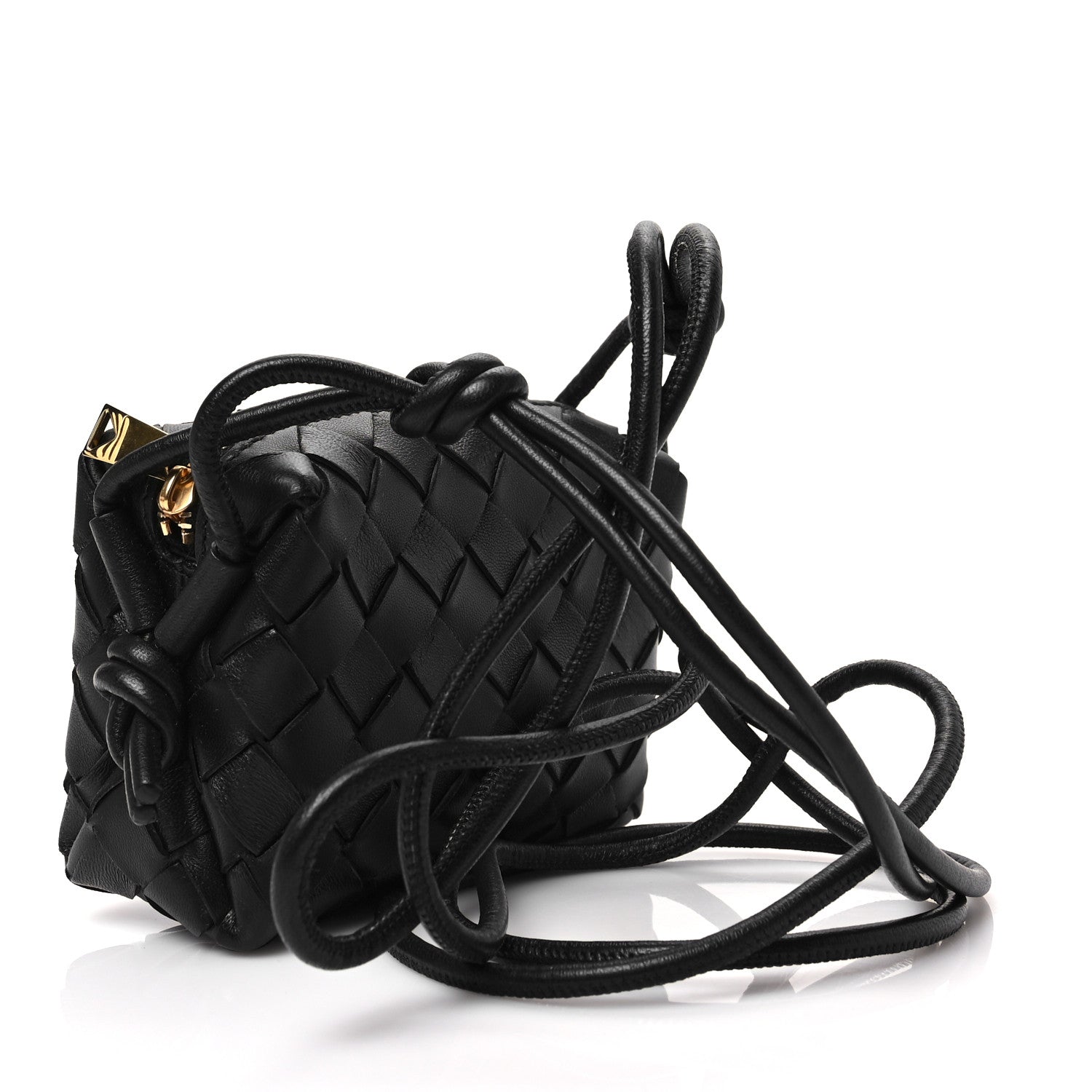 Bottega Veneta Nappa Intrecciato Candy Loop Camera Bag Black 3 of 7