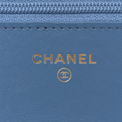 Chanel Denim Quilted Chanel 19 Wallet On Chain WOC Blue 6 of 11