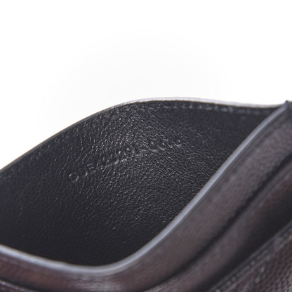 Saint Laurent Grain De Poudre Matelasse Chevron Monogram Credit Card Case Black 8 of 9