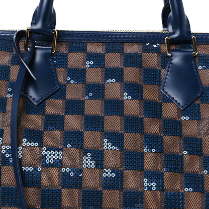 Louis Vuitton Damier Paillettes Speedy 30 Blue 9 of 11