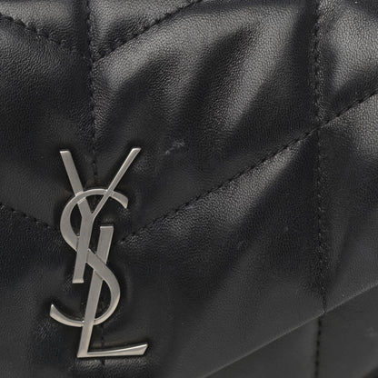 Saint Laurent Lambskin Quilted Toy Loulou Puffer Monogram Chain Satchel Black 12 of 16