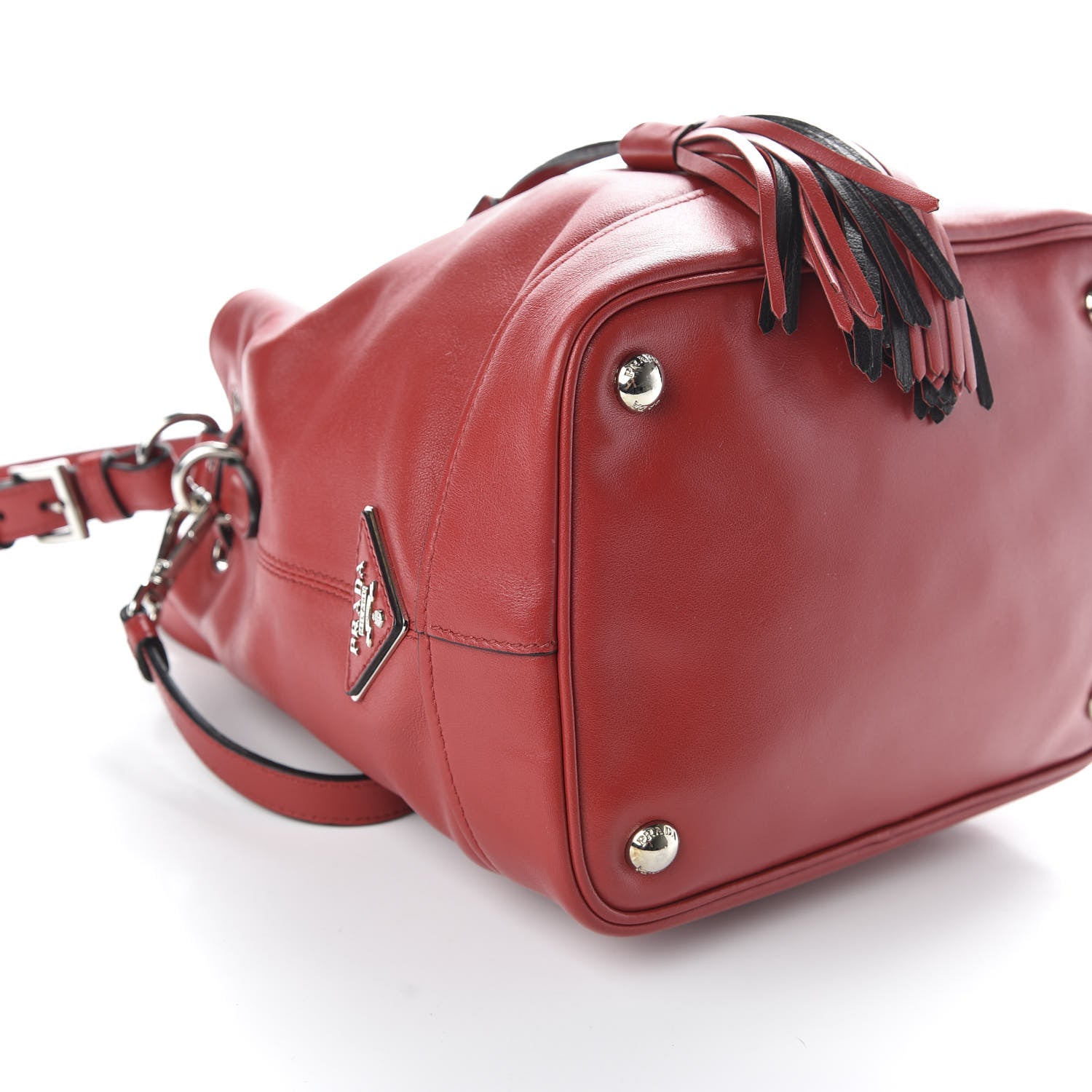 Prada Soft Calfskin Bucket Bag Fuoco 9 of 10