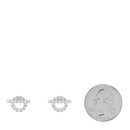 Hermes 18K White Gold Diamond Finesse Earrings 2 of 5