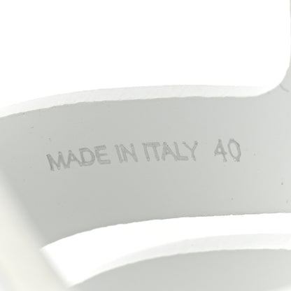 Prada Foam Rubber Metal Triangle Logo Monolith 55mm Cage Sandals 40 White 9 of 10