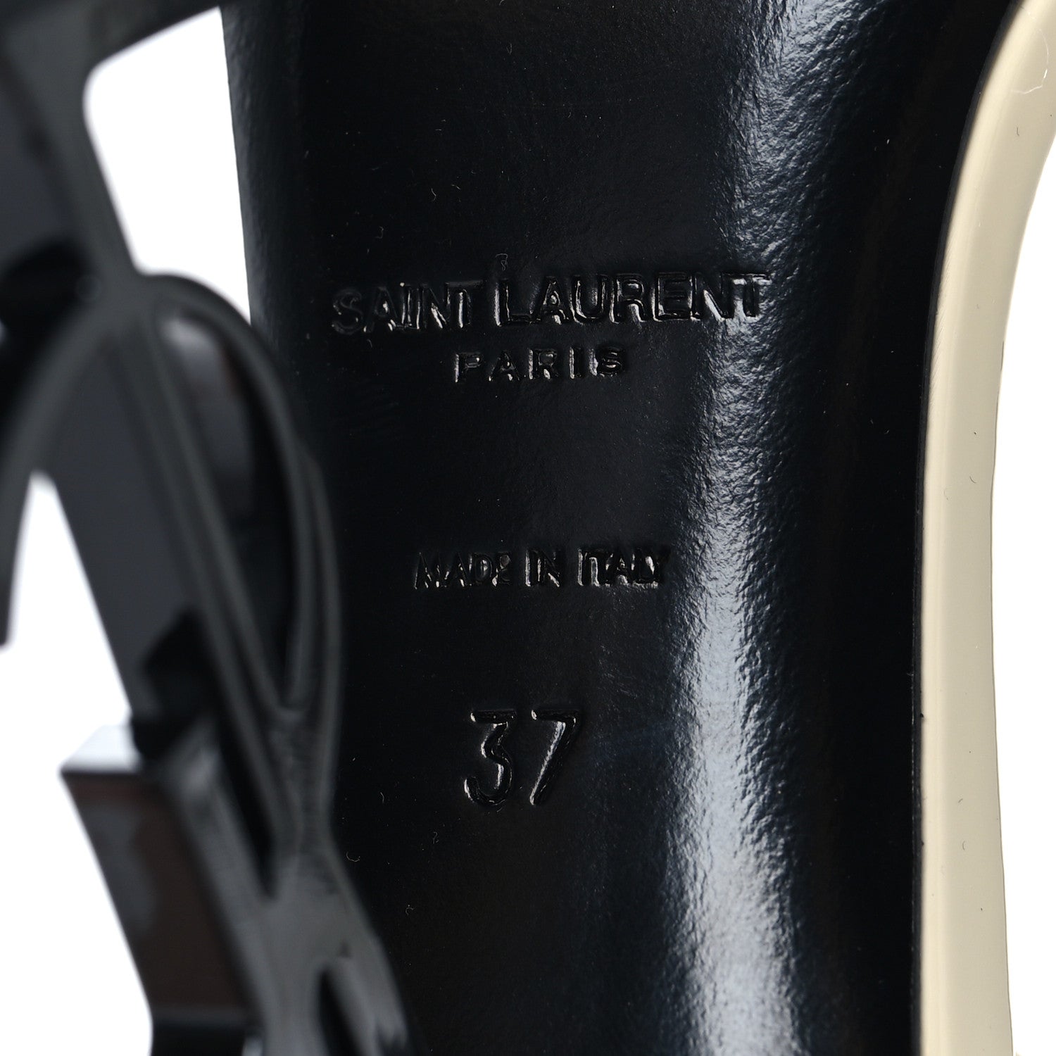 Saint Laurent Patent Calfskin Opyum 110 Sandals 37 Neutro 7 of 8