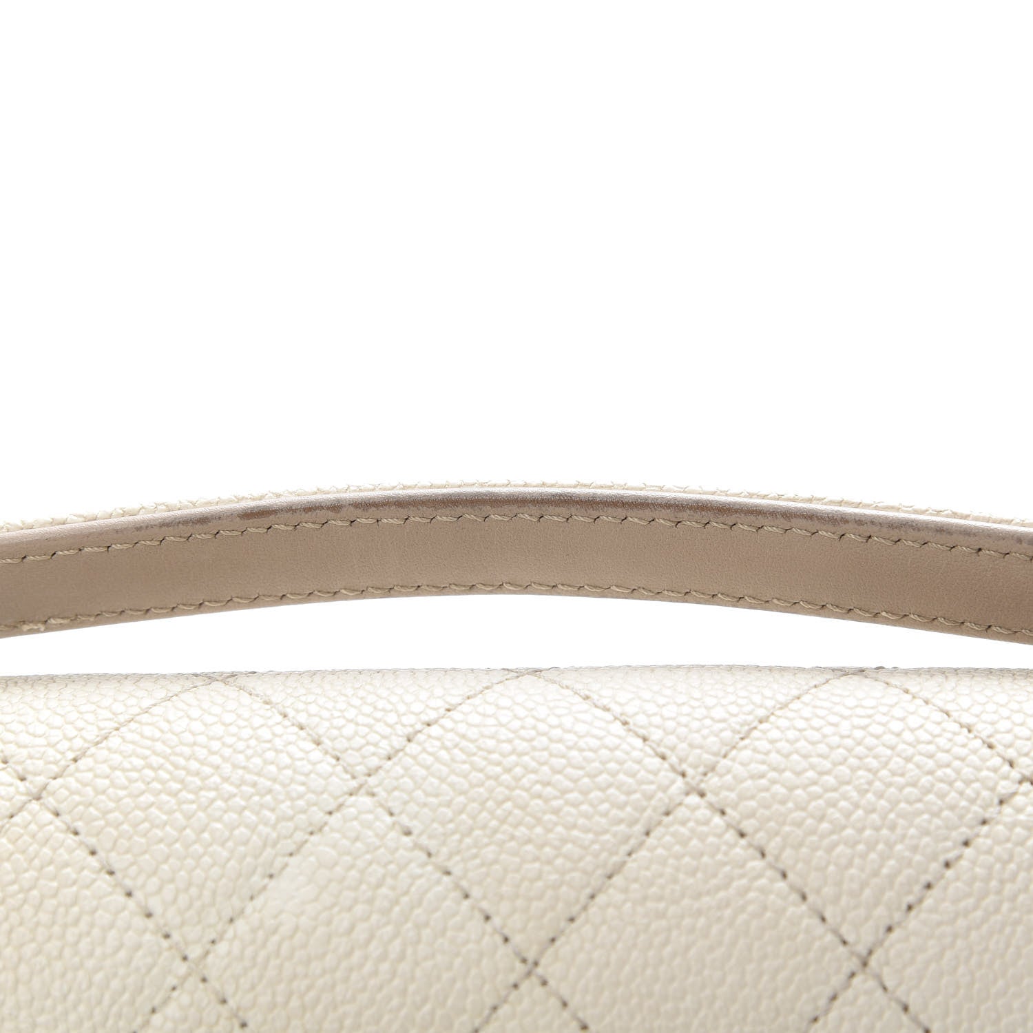 Chanel Grained Calfskin Quilted Medium Cuba Top Handle Flap Ivory 12 of 12